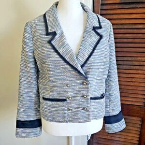 Anthro Coquille Tweed Today's Special Jacket Double Breasted Blazer Womens 2